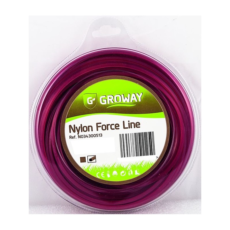 Fil débroussailleuse carré 4 mm FORCE blister 29 mètres