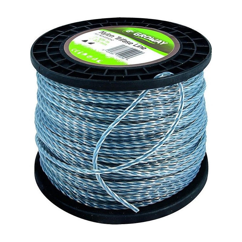 Fil pour débroussailleuse 2,4 mm coextrudé TRIFASE bobine 230 mètres