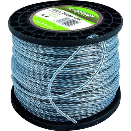 Fil pour débroussailleuse 2,4 mm coextrudé TRIFASE bobine 230 mètres