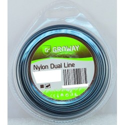 Fil débroussailleuse carré coextrudé 3 mm DUAL blister 12 mètres