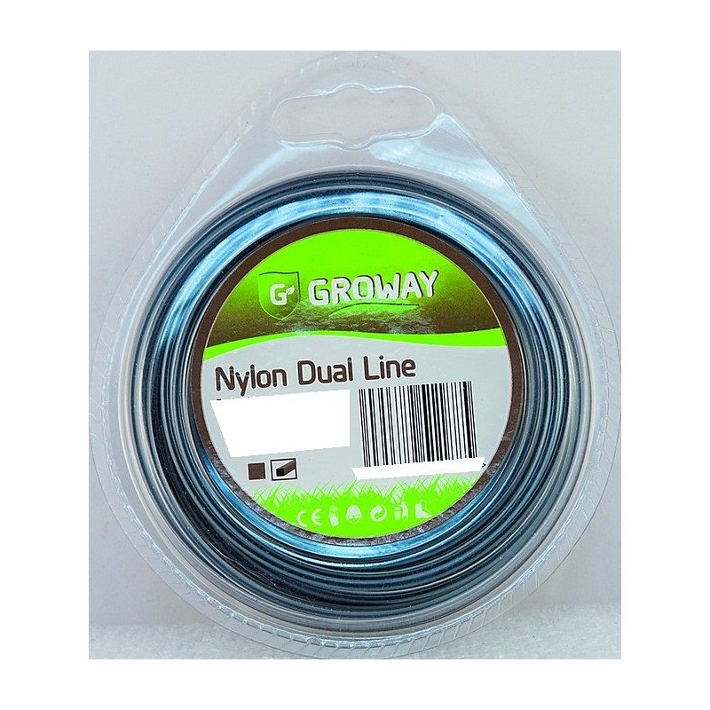 Fil debroussailleuse carré coextrudé 3 mm DUAL blister 47 m