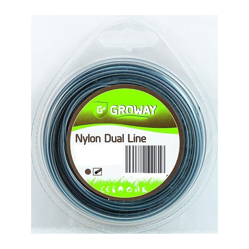 Fil pour débroussailleuse rond coextrudé 2,4 mm DUAL blister 87 mètres