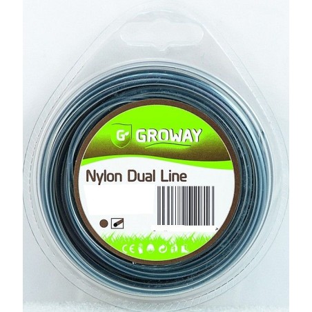 Fil pour débroussailleuse rond coextrudé 2,4 mm DUAL blister 87 mètres