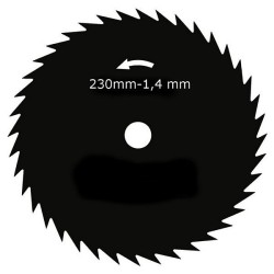 Lame disque débroussailleuse 40 dents 255 mm x 1,4 mm ep.