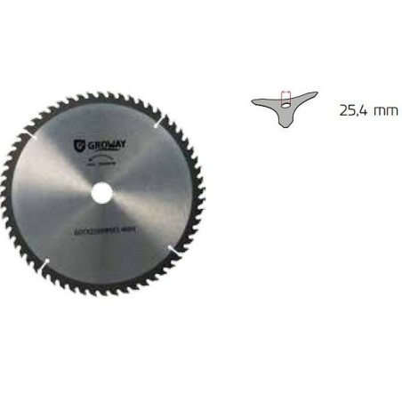 Lame disque débroussailleuse 60 dents WIDIA 255 mm x 1,4 mm ep.