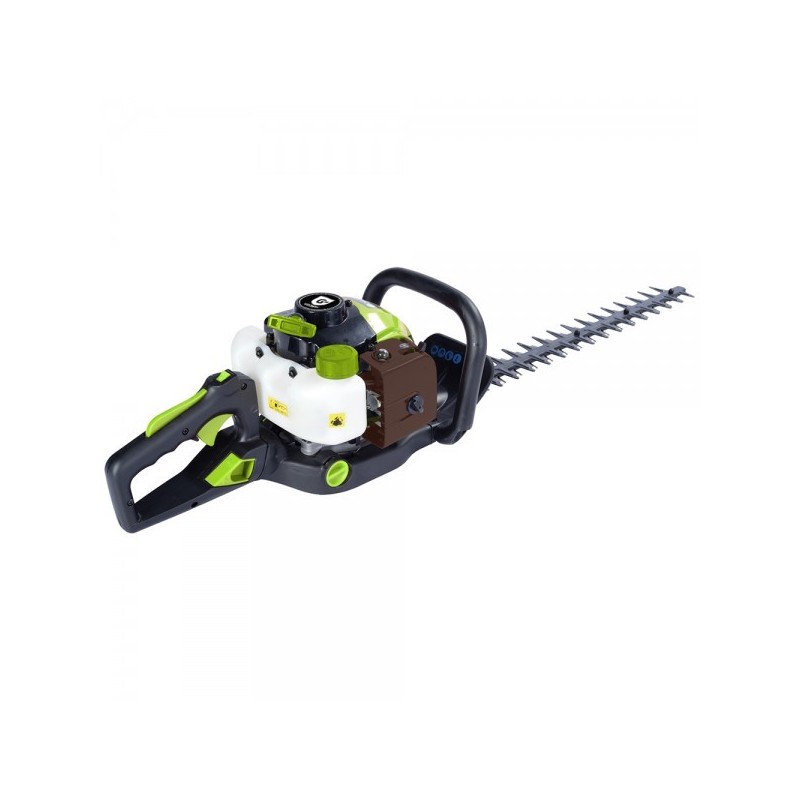 Taille-haie thermique 2 temps 2 lames 610 mm double tranchant en acier trempé.