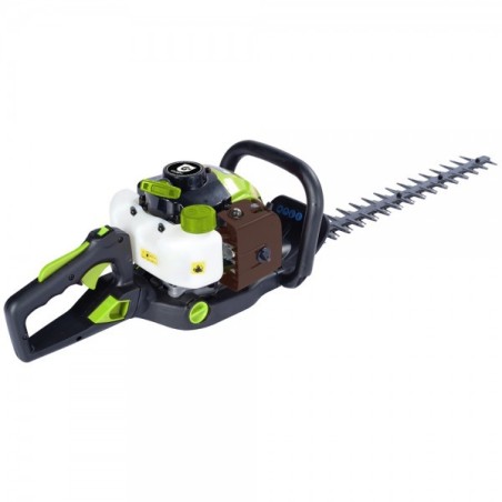 Taille-haie thermique 2 temps 2 lames 610 mm double tranchant en acier trempé.