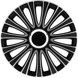 Lot de 4 enjoliveurs de roues 14 pouces LE MANS noir argent