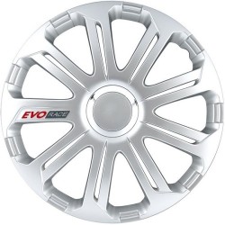 Enjoliveur 14 pouces argent EVO RACE - pack 4 enjoliveurs