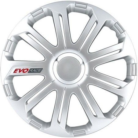 Enjoliveur 14 pouces argent EVO RACE - pack 4 enjoliveurs