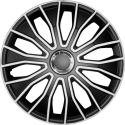 Enjoliveur 16 pouces noir et blanc VOLTEC - pack 4 enjoliveurs