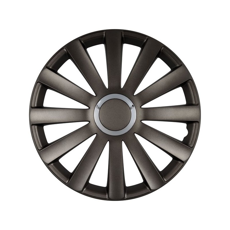 Enjoliveur 16 pouces anthracite SPYDER - pack 4 enjoliveurs