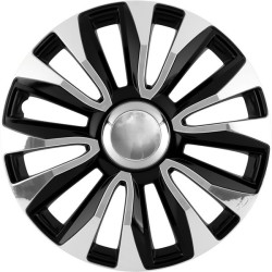 Enjoliveur 14 pouces noir et chrome AVALON - pack 4 enjoliveurs