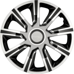 Enjoliveur 14 pouces noir et chrome VERON - pack 4 enjoliveurs